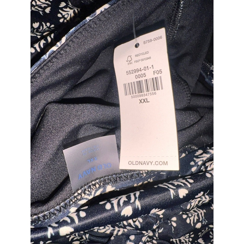 New Old Navy Women's Black White Floral Print One Piece V-neck Swimsuit Size XXL - Picture 5 of 9
